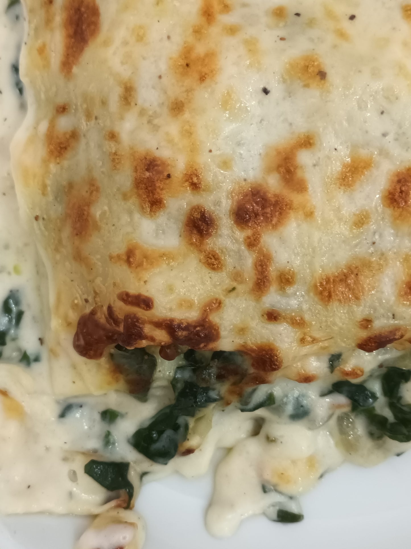 Lasaña de bacalao y espinacas
