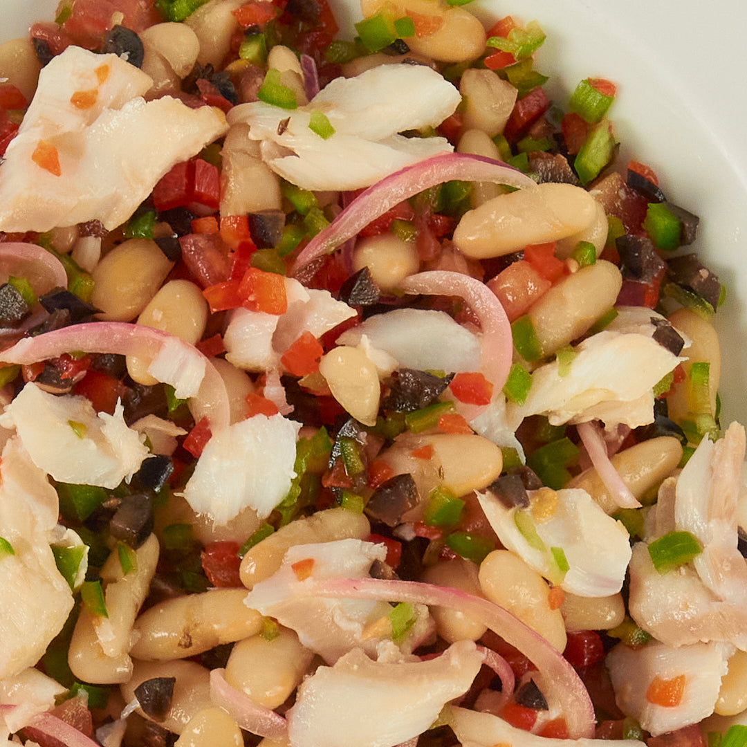 Ensalada de alubias con bacalao - ensupuntoadomicilio