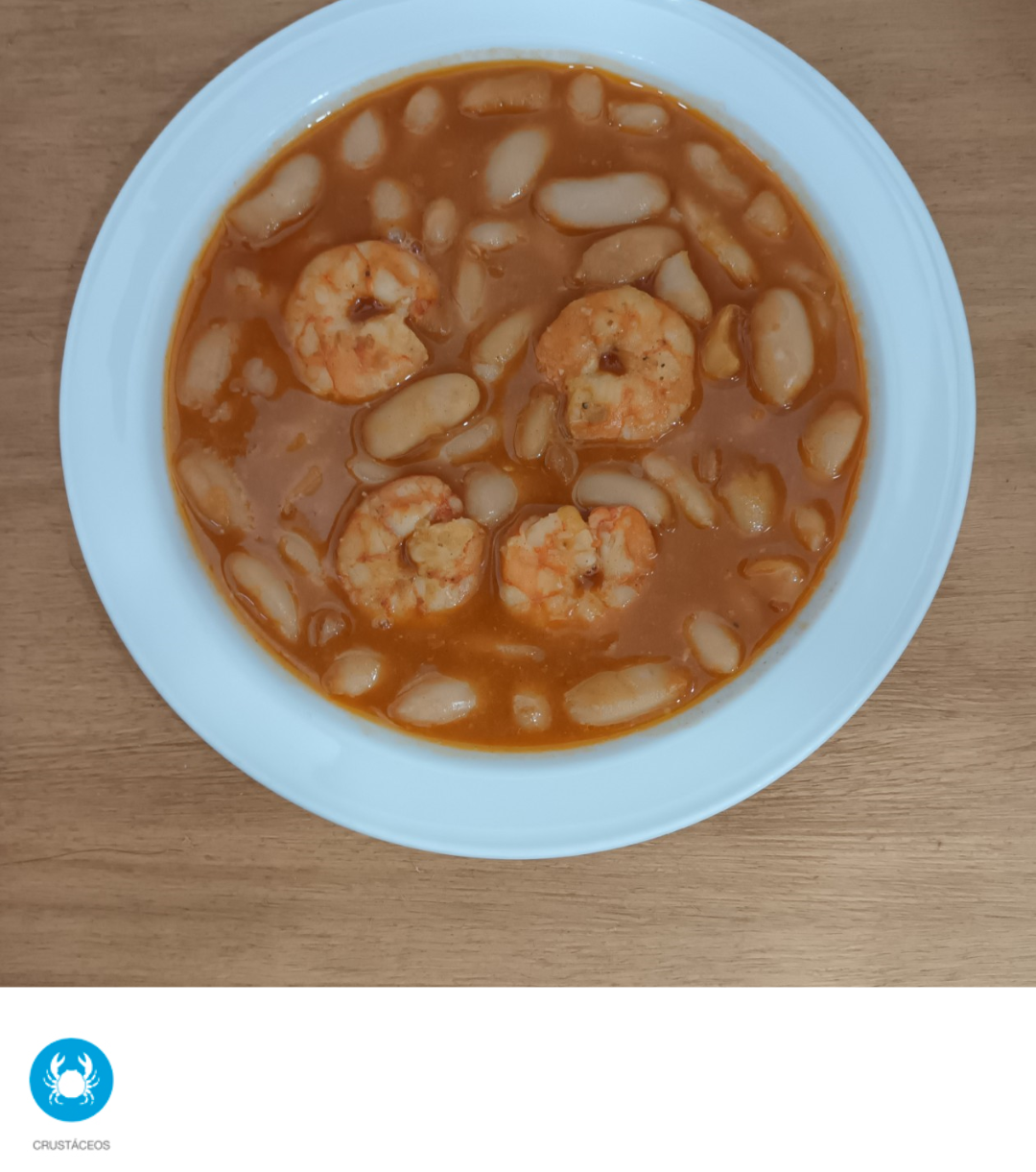 Fabes con langostinos