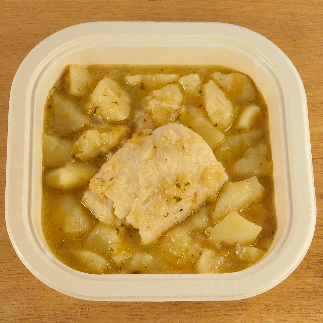 Patatas con merluza - ensupuntoadomicilio