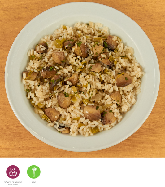 Arroz bomba con champiñones - ensupuntoadomicilio