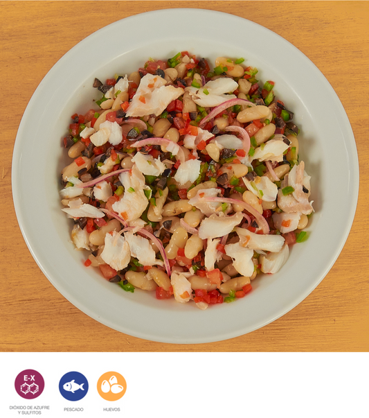Ensalada de alubias con bacalao - ensupuntoadomicilio