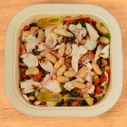 Ensalada de alubias con bacalao - ensupuntoadomicilio