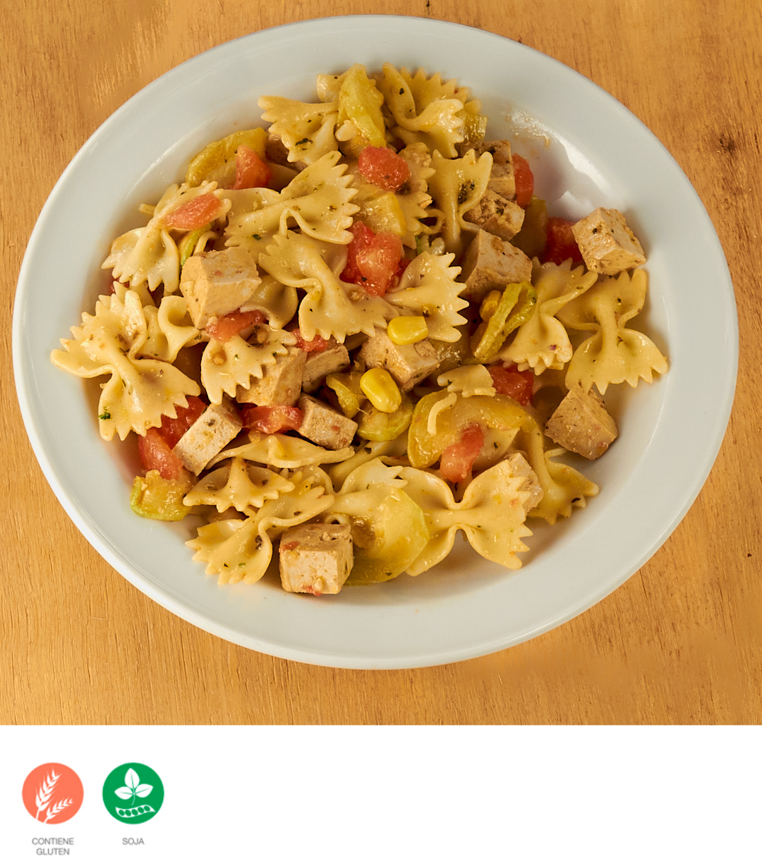 Ensalada de farfalle con tofu - ensupuntoadomicilio