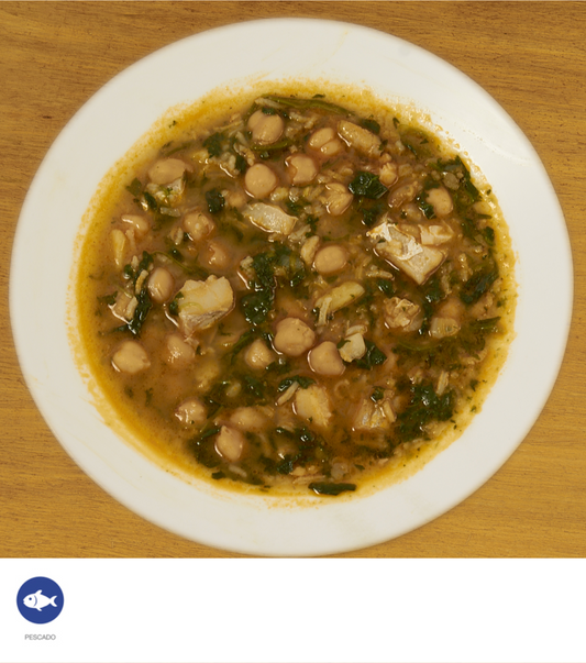 Garbanzos con bacalao y espinacas - ensupuntoadomicilio