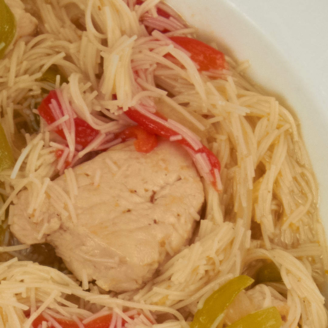 Noodles de arroz con pavo - ensupuntoadomicilio